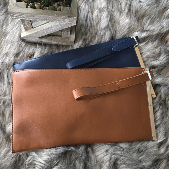 Unbranded Clutch purses set Navy Blue/Cognac - Picture 5 of 7